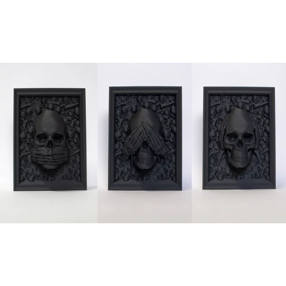 3D nyomtatott "Three Wise skulls" koponyák 